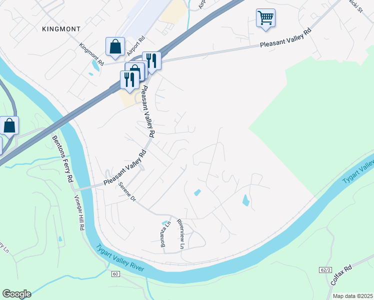 map of restaurants, bars, coffee shops, grocery stores, and more near 2298 Myra Jean Ln in Pleasant Valley