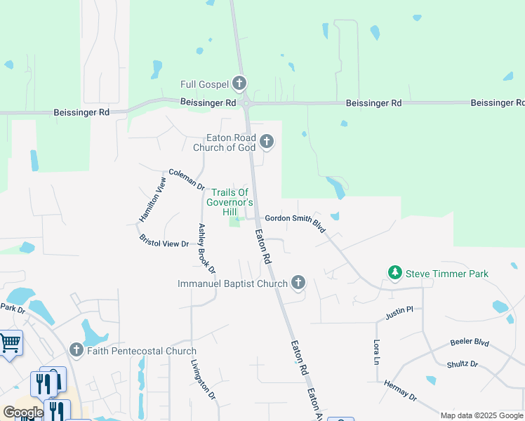 map of restaurants, bars, coffee shops, grocery stores, and more near 996 Gordon Smith Boulevard in Hamilton