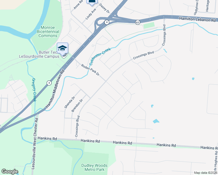 map of restaurants, bars, coffee shops, grocery stores, and more near 5335 Roden Park Dr in Monroe