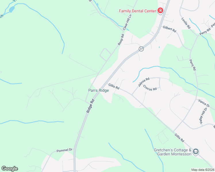 map of restaurants, bars, coffee shops, grocery stores, and more near 2900 Gillis Road in Mount Airy