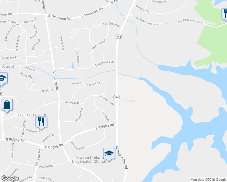 map of restaurants, bars, coffee shops, grocery stores, and more near 2004 Dulaney Valley Road in Lutherville-Timonium