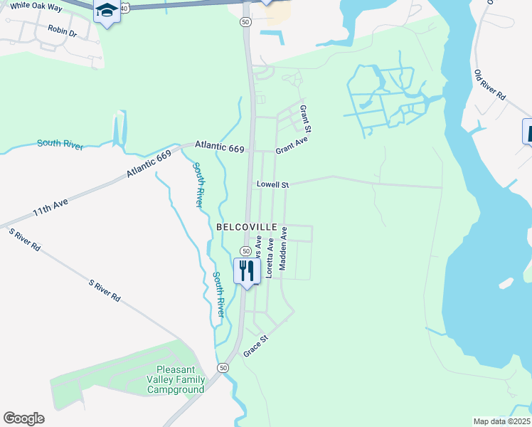 map of restaurants, bars, coffee shops, grocery stores, and more near 1110 Loretta Avenue in Weymouth