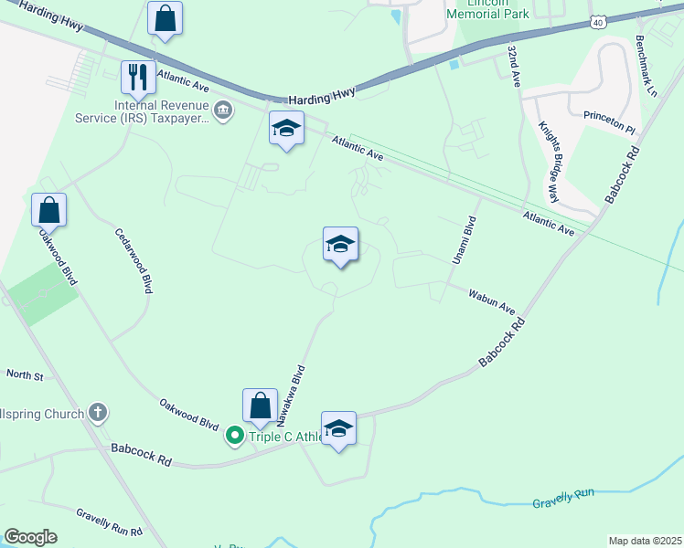 map of restaurants, bars, coffee shops, grocery stores, and more near 4805 Nawakwa Boulevard in Hamilton Township