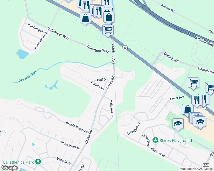 map of restaurants, bars, coffee shops, grocery stores, and more near 6 Golf Drive in Hamilton