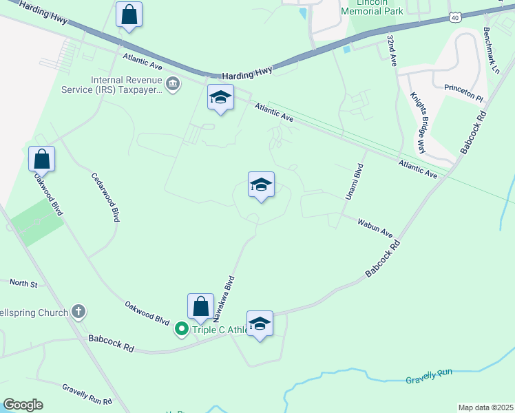 map of restaurants, bars, coffee shops, grocery stores, and more near 4805 Nawakwa Boulevard in Hamilton Township