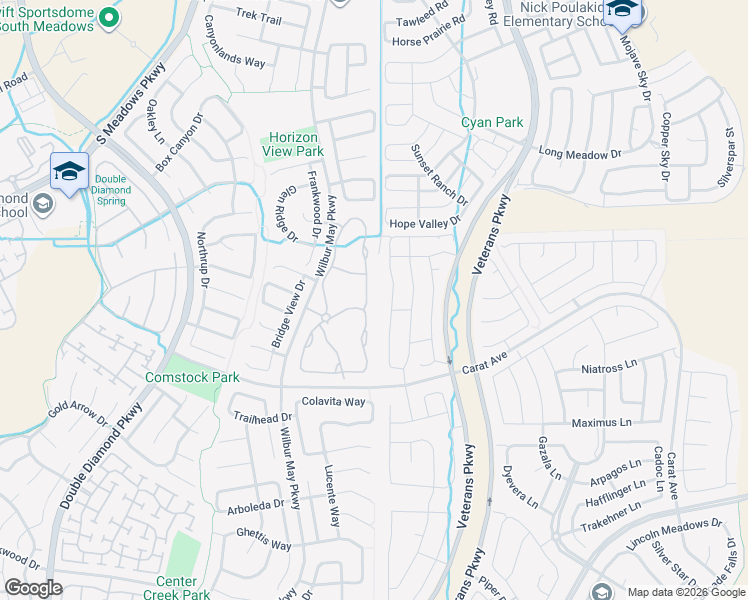 map of restaurants, bars, coffee shops, grocery stores, and more near 9900 Wilbur May Parkway in Reno