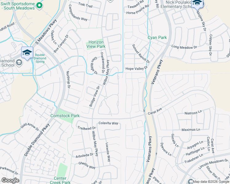 map of restaurants, bars, coffee shops, grocery stores, and more near 9900 Wilbur May Parkway in Reno