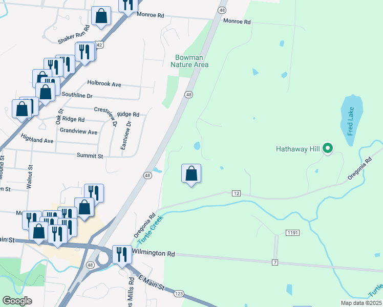 map of restaurants, bars, coffee shops, grocery stores, and more near 415 Harbor Drive in Lebanon