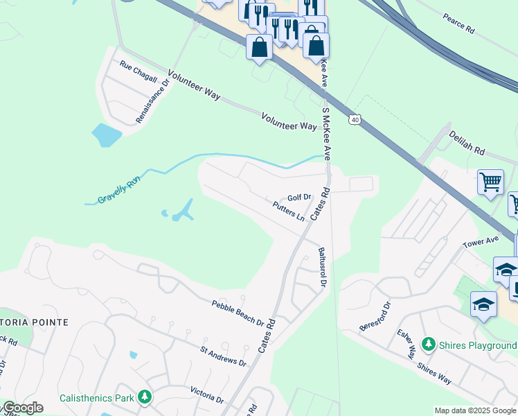 map of restaurants, bars, coffee shops, grocery stores, and more near 20 Monet Drive in Hamilton