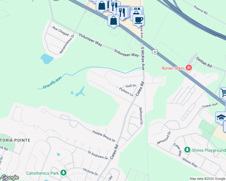 map of restaurants, bars, coffee shops, grocery stores, and more near 20 Monet Drive in Hamilton