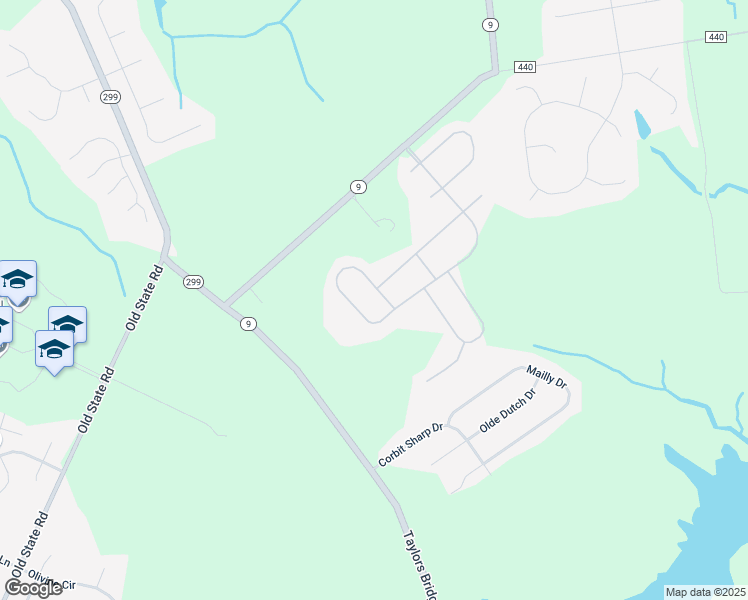 map of restaurants, bars, coffee shops, grocery stores, and more near 104 Cantwell Drive in Middletown