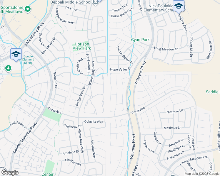 map of restaurants, bars, coffee shops, grocery stores, and more near 9729 Pachuca Drive in Reno
