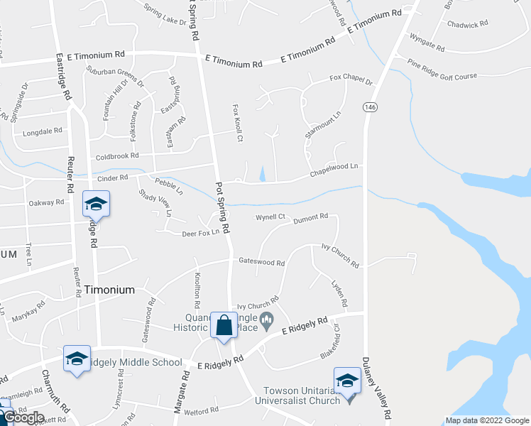 map of restaurants, bars, coffee shops, grocery stores, and more near 304 Wynell Court in Lutherville-Timonium