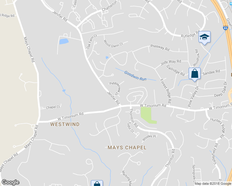 map of restaurants, bars, coffee shops, grocery stores, and more near 11535 Pebblecreek Drive in Lutherville-Timonium