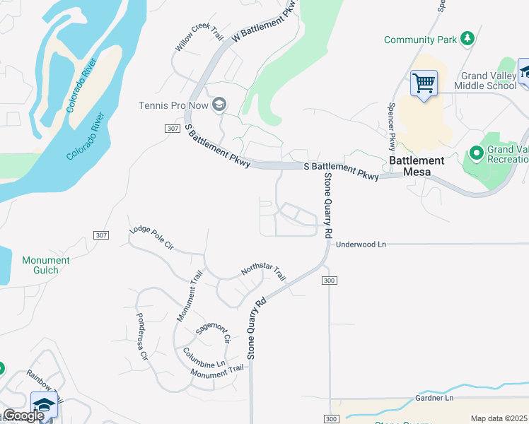 map of restaurants, bars, coffee shops, grocery stores, and more near 17 Bryan Loop in Parachute