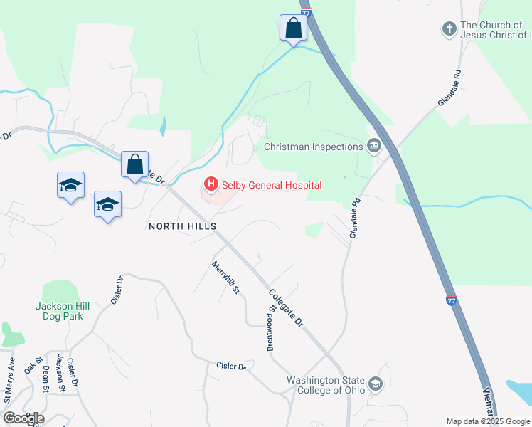 map of restaurants, bars, coffee shops, grocery stores, and more near 107 Wildwood Drive in Marietta