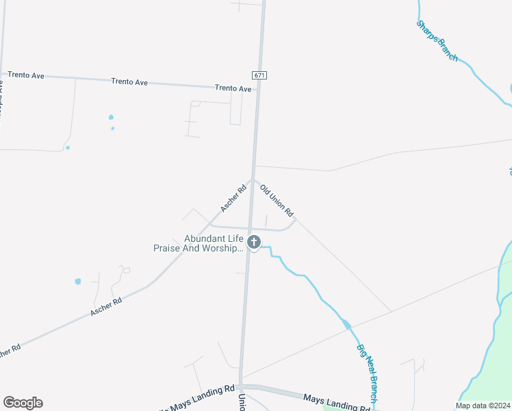 map of restaurants, bars, coffee shops, grocery stores, and more near 2891 Union Road in Vineland