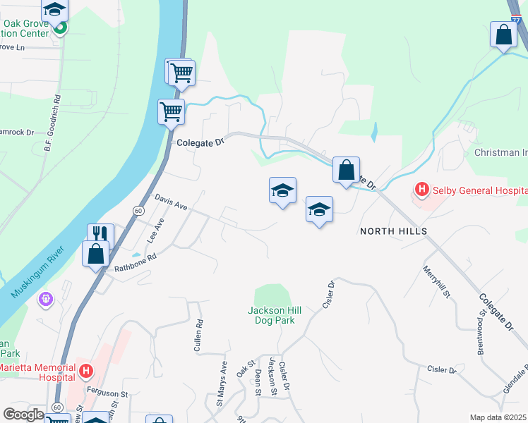 map of restaurants, bars, coffee shops, grocery stores, and more near 208 Davis Avenue in Marietta