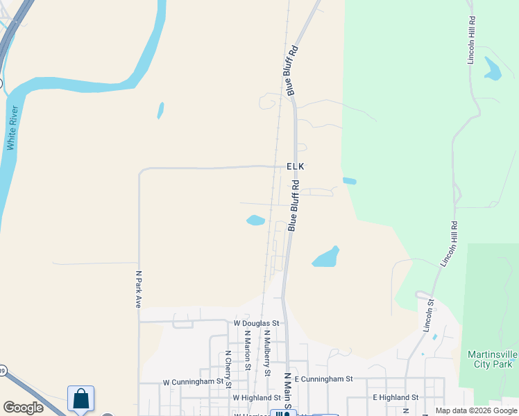 map of restaurants, bars, coffee shops, grocery stores, and more near 45 Rose St in Martinsville