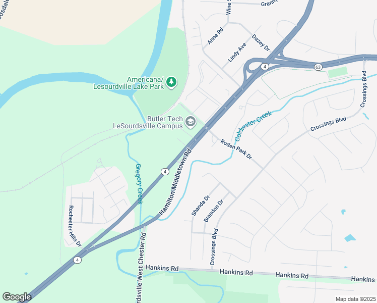 map of restaurants, bars, coffee shops, grocery stores, and more near 5676 Hamilton Middletown Road in Middletown