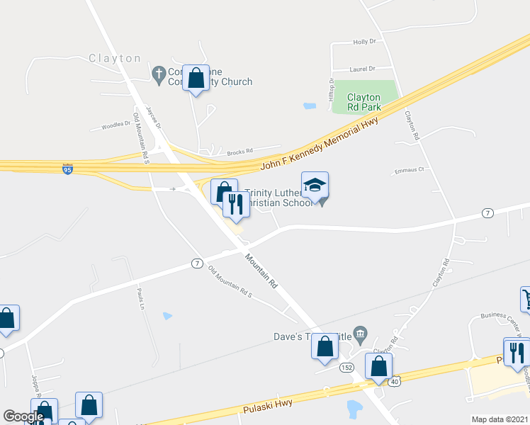 map of restaurants, bars, coffee shops, grocery stores, and more near Joppa Forest Drive in Joppa