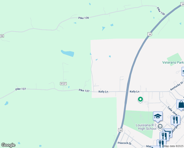 map of restaurants, bars, coffee shops, grocery stores, and more near Lynns Court in Louisiana