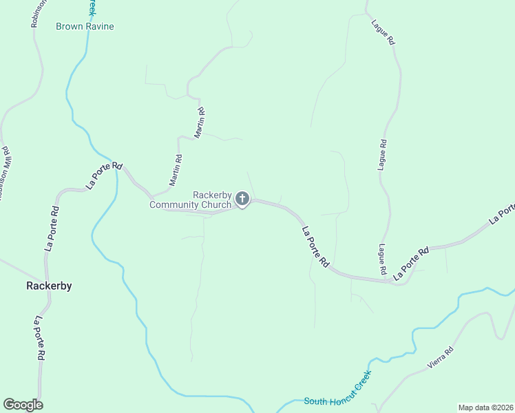map of restaurants, bars, coffee shops, grocery stores, and more near 7446 La Porte Road in Rackerby