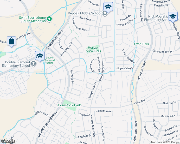 map of restaurants, bars, coffee shops, grocery stores, and more near 1775 Oxcart Court in Reno