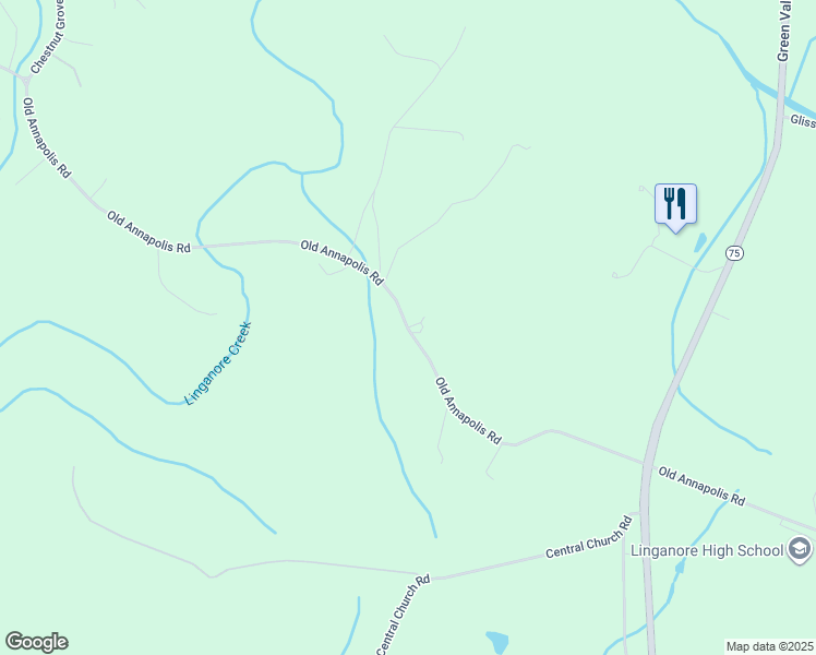 map of restaurants, bars, coffee shops, grocery stores, and more near 11637 Old Annapolis Rd in Frederick