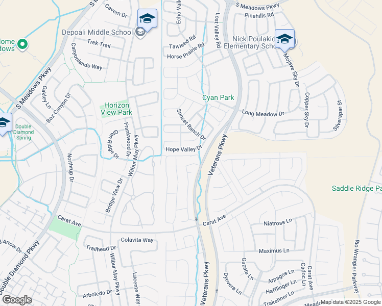 map of restaurants, bars, coffee shops, grocery stores, and more near 2020 Half Dome Drive in Reno