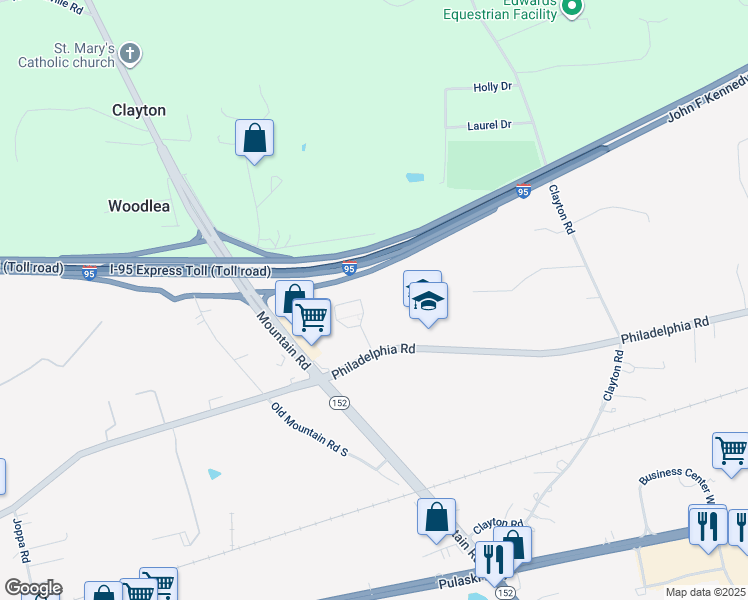 map of restaurants, bars, coffee shops, grocery stores, and more near Joppa Forest Drive in Joppa