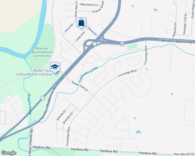 map of restaurants, bars, coffee shops, grocery stores, and more near 107 Songbird Ct in Monroe