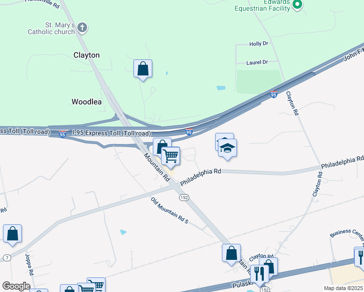 map of restaurants, bars, coffee shops, grocery stores, and more near 1402 Joppa Forest Drive in Joppatowne