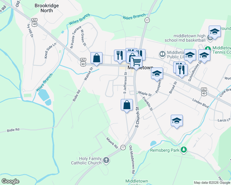 map of restaurants, bars, coffee shops, grocery stores, and more near 13 Boileau Court in Middletown