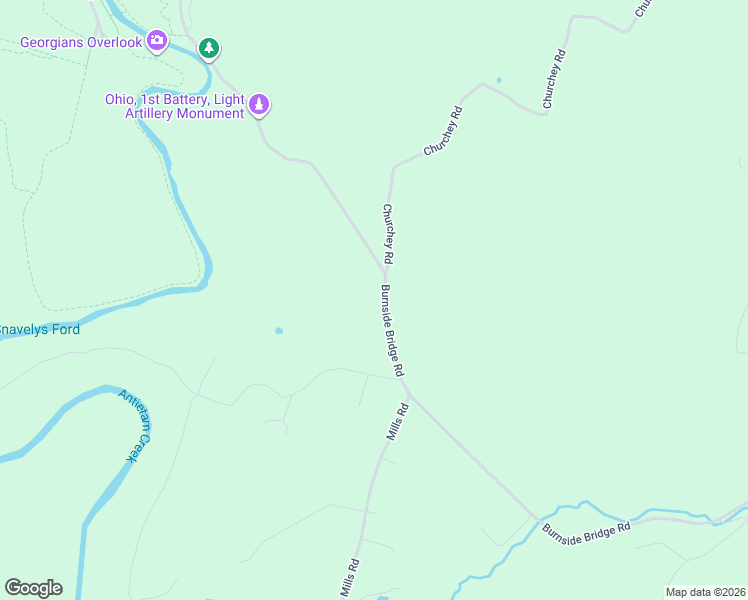 map of restaurants, bars, coffee shops, grocery stores, and more near 18617 Burnside Bridge Road in Sharpsburg