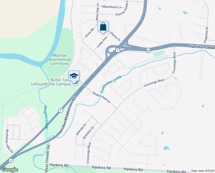 map of restaurants, bars, coffee shops, grocery stores, and more near 79 Bayberry Lane in Monroe