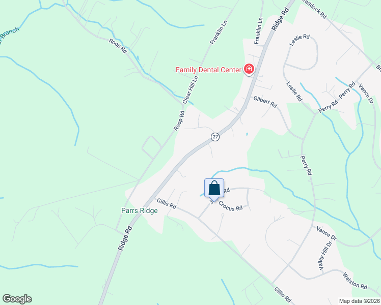 map of restaurants, bars, coffee shops, grocery stores, and more near 4818 Ridge Road in Mount Airy