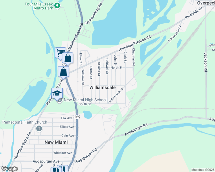 map of restaurants, bars, coffee shops, grocery stores, and more near 3699 Center Street in Hamilton