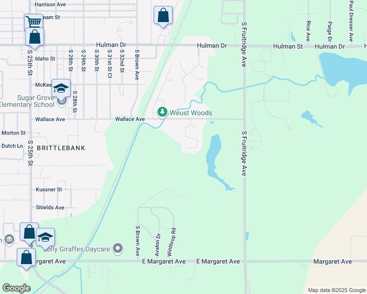 map of restaurants, bars, coffee shops, grocery stores, and more near 2201 Cottage Court in Terre Haute