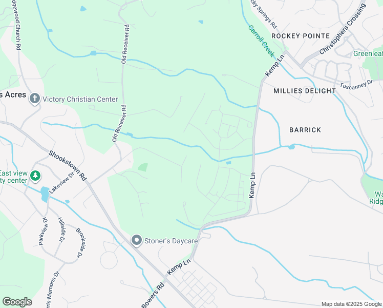 map of restaurants, bars, coffee shops, grocery stores, and more near 7511 Lovely Court in Frederick