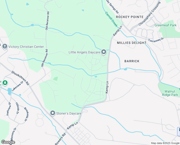 map of restaurants, bars, coffee shops, grocery stores, and more near 1281 Backbone Way in Frederick