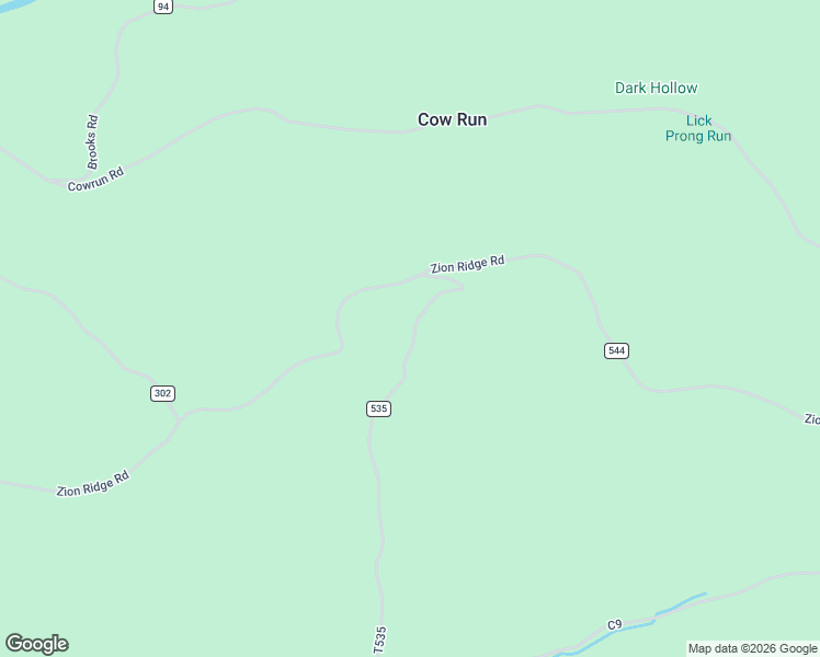 map of restaurants, bars, coffee shops, grocery stores, and more near in Cow Run