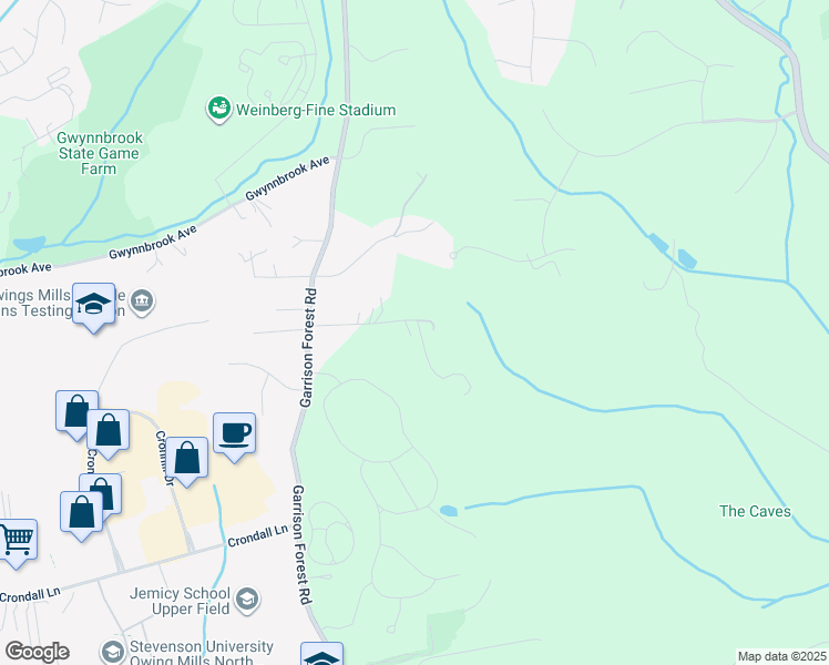 map of restaurants, bars, coffee shops, grocery stores, and more near 3309 Carroll Avenue in Owings Mills
