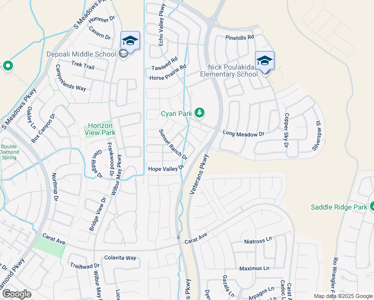 map of restaurants, bars, coffee shops, grocery stores, and more near 2195 Half Dome Drive in Reno