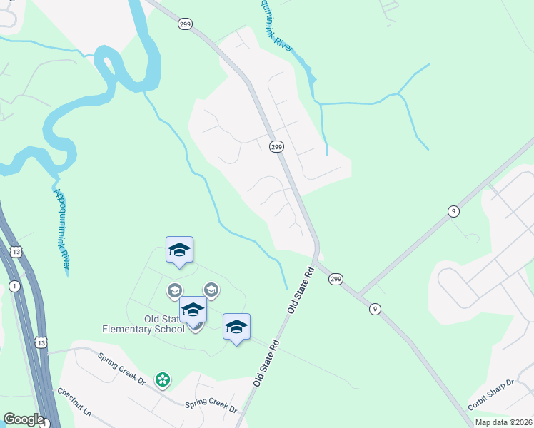 map of restaurants, bars, coffee shops, grocery stores, and more near 10 Osprey Lane in Middletown