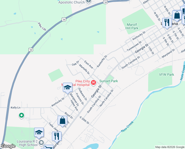 map of restaurants, bars, coffee shops, grocery stores, and more near 2215 Kentucky St in Louisiana