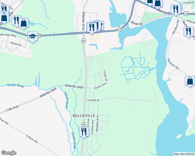 map of restaurants, bars, coffee shops, grocery stores, and more near 901 Blake Drive in Weymouth