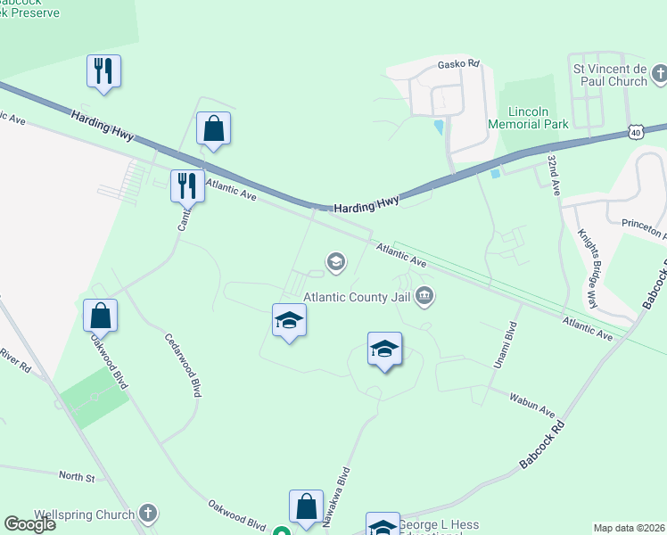 map of restaurants, bars, coffee shops, grocery stores, and more near 5080 Atlantic Avenue in Hamilton