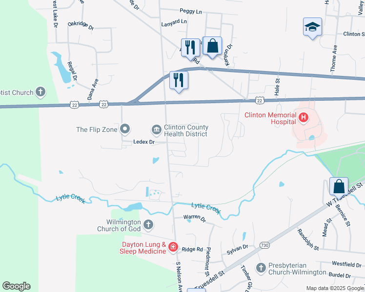 map of restaurants, bars, coffee shops, grocery stores, and more near 250 South Nelson Avenue in Wilmington