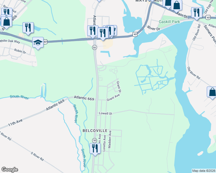 map of restaurants, bars, coffee shops, grocery stores, and more near 900 Loretta Avenue in Weymouth